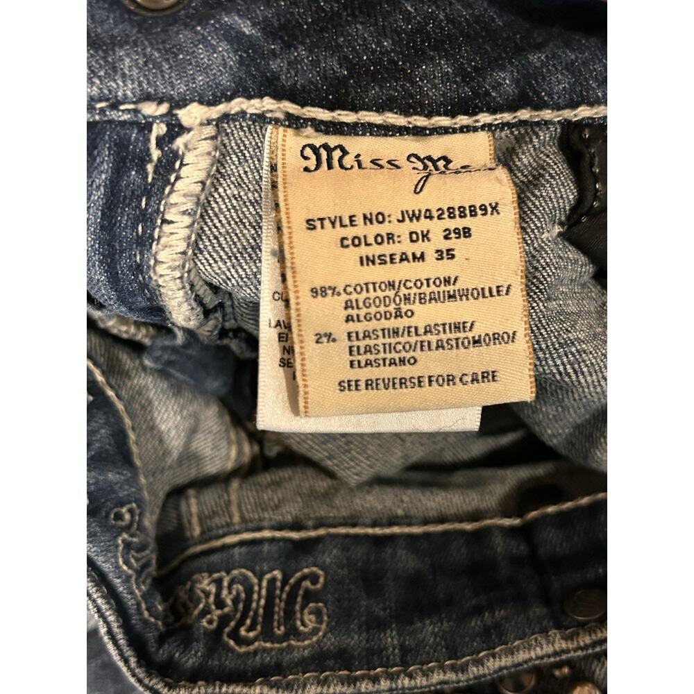 Miss Me Jeans Womens Sz 30 Boot Bootcut Blue Studded Denim Embroidered Y2K Flap - Picture 7 of 9